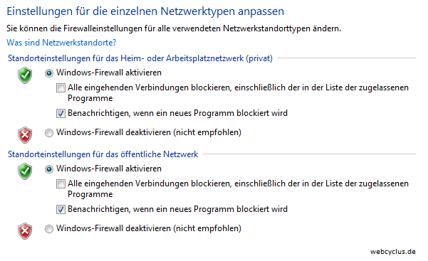 Firewall Verwaltung unter Windows 8